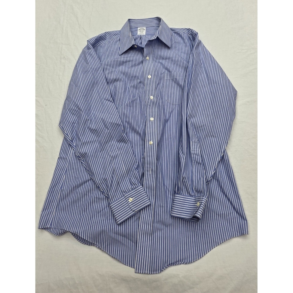 Brooks Brothers Blue Striped Men's Button Down Longsleeve Shirt Size 16 1/2 - 35